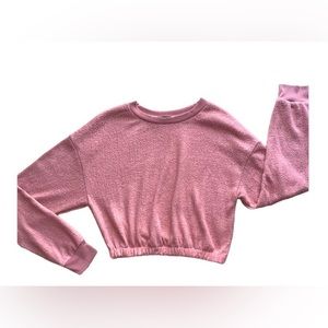 Women’s Small Pink Cropped Shirt. Long sleeves. NWOT. Soft.